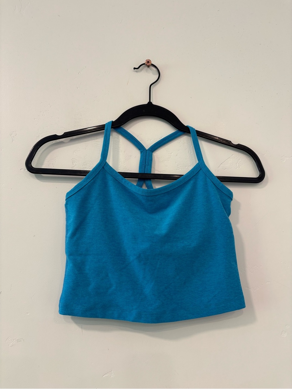 Beyond Yoga Women's S Space Dye Slim Racerback Cropped Tank Top Blue